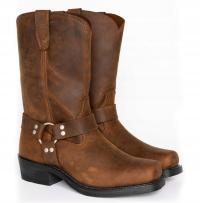 Męskie buty jeansowe, buty do jazdy konnej, długie buty w stylu vintage