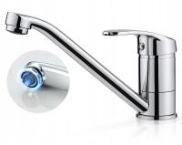 Klasyczna chromowana bateria kuchenna stojąca zlewozmywakowa nablatowa