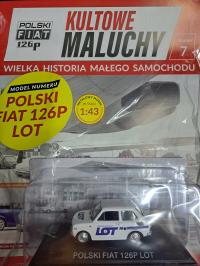 KULTOWE MALUCHY 7 / 2025 Polski Fiat 126p LOT Model 1:43 Samochód Maluch