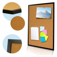 Пробковая доска 40x60 см маленькая в деревянной рамке для стены черная