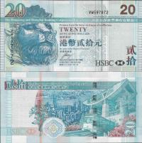 Hongkong 2009 - 20 dollars - HSBC - Pick 207 UNC