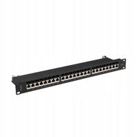 Patchpanel Lanberg 19'' 24xRJ45 1U kat.7 czarny