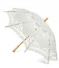 Классический Кружевной белый кружевной свадебный зонтик