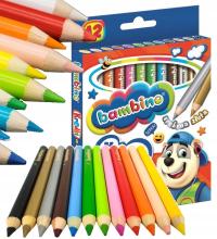 Bambino цветные карандаши толстые 12 цветов круглые