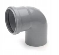 Kolano kanalizacyjne 50mm 90 stopni szare