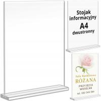 Стенд листовка карты дисплей A4 меню описание плексиглас двухсторонний вертикальный