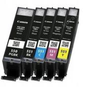 Tusze oryginalne Canon PGI-550/CLI-551 zestaw 5 szt. czarny, cyan, magenta