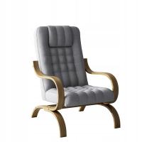 Pikowany Fotel Finka, Fiński do salonu bujany szary