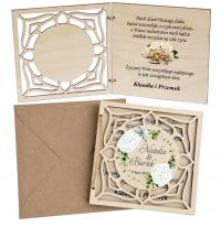 Деревянная свадебная открытка свадебный подарок