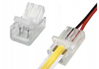 ZŁĄCZKA PROSTA DO TAŚM LED COB 8mm ŁĄCZNIK SZYBKI MONTAŻ KLIKANA OPEN