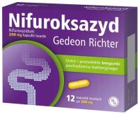 Gedeon Richter Nifuroksazyd lek na biegunkę 200 mg 12 kapsułek