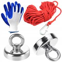 Неодимовый магнит для поиска 100 кг Набор с перчатками веревка 20 м