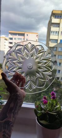 patera talerz szkło prl E37