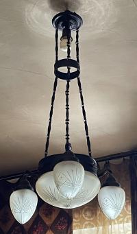 Długa Wisząca Lampa Sufitowa - Lata 1920-1930 - ART DECO - KRAKÓW