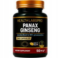 ŻEŃ-SZEŃ KOREAŃSKI (Panax ginseng) 80% GINSENOZYDÓW -Energia Stres 240 KAPS