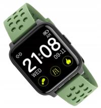 Prostokątny smartwatch na zielonym pasku Rubicon RNCE58 Dark Green