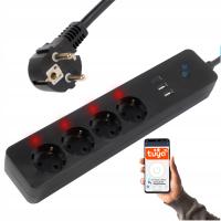 INTELIGENTNA LISTWA ZASILAJĄCA PRZEDŁUŻACZ 4 GN 2x USB USB-C WiFi TUYA 3M