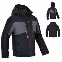 Kurtka robocza ocieplana zimowa męska z kapturem czarna