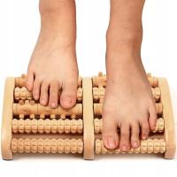 Masażer drewniany do stóp podwójny akupunktura nóg duży