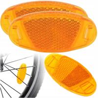 2x ODBLASK ROWEROWY NA SZPRYCHY KOŁA WCISKANY WCISK DO ROWERU POMARAŃCZOWY