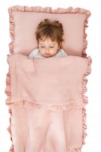 POŚCIEL MUŚLINOWA Z FALBANKĄ 120X90 Z WYPEŁNIENIEM różne rozmiary