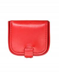 Podkówka banknotówka skórzana zatrzask Czerwona