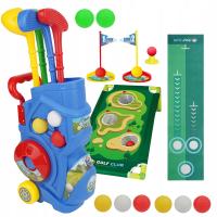 GOLF DLA DZIECI KOMPLETNY ZESTAW TRENINGOWY 4 RODZAJE KIJÓW 8 PIŁEK WÓZKIEM