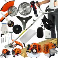 Kosa spalinowa do trawy 52cm Mocna 1,75kW Zestaw Tarcze Żyłka Akcesoria Pas