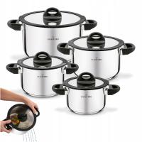 Набор кастрюль индукционная крышка стальной полный комплект газ Старке Pro Sante 8 el