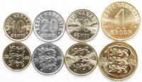 ESTONIA 10 20 50 senti 1 K. 2006 2007 UNC ZESTAW 4 MONETY OBIEGOWE ZESTAW