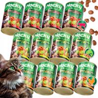 KOCIA KARMA MOKRA W PUSZCE MIX SMAKÓW 12 X 415G HOCKY CAT 75% MIĘSA