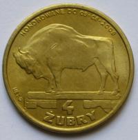 Polska 4 żubry 2009 - ŻUBR - pomnik - Spała