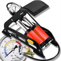 СИЛЬНЫЙ ДВУХПОРШНЕВОЙ АВТОМОБИЛЬНЫЙ ВЕЛОСИПЕДНЫЙ НОЖНОЙ НАСОС С МАНОМЕТРОМ