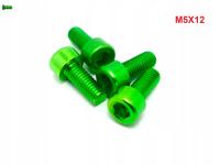 M5X12 ALUMINIOWA ŚRUBA IMBUSOWA DIN912 ŚRUBKA ALUMINIOWA ZIELONA M5X12