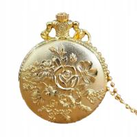 Золотые карманные часы с цветочным мотивом