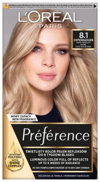 Loreal Preference перманентная краска для волос 8.1 Copenhaguen пепельный блонд