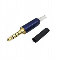 Blue-White Tail With Clip1Set 3.5mm Audio Plug 3.5 4Pole Male Stereo J Plug