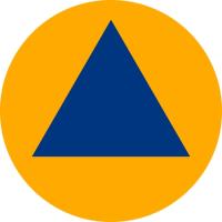 Międzynarodowy znak obrony cywilnej - Naklejka Foliowa 40cm