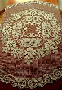 Чудесной красоты скатерть из кружева дюбеля диаметр 135см