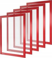 RAMKA MAGNETYCZNA A4 SAMOPRZYLEPNA CZERWONA 5 SZTUK