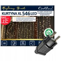 KURTYNA BALKONOWA ŚWIETLNA 546LED LAMPKI CHOINKOWE PROGRAMATOR CIEPŁA BIEL