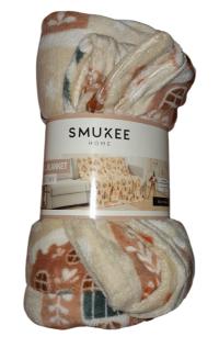 Koc flanelowy PIERNIKOWE DOMKI 130x170 cm prezent