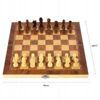 Styl 44X44 CM 3 w 1 drewniane międzynarodowe szach