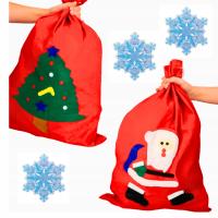 WOREK WÓR TORBA ŚWIĄTECZNA NA PREZENTY ŚWIĘTY MIKOŁAJ 40x30 cm