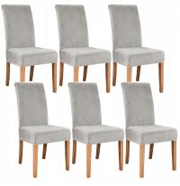 Чехлы для стульев 6 шт велюр универсальный велюр эластичный серый серый