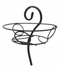 Kwietnik metalowy na ścianę wiszący ścienny CZARNY 30cm ozdoba