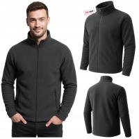 Polar ROBOCZY Bluza POLAROWA Męska Robocza BHP Ochronna CIEPŁA GRUBA SZARA