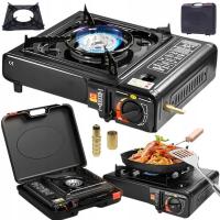 KUCHENKA TURYSTYCZNA GAZOWA POLOWA PRZENOŚNA 2W1Z REDUKTOREM +CZARNĄ WALIKA