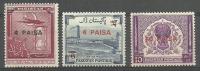 Pakistan 1968 Mi 257-259a Czyste **
