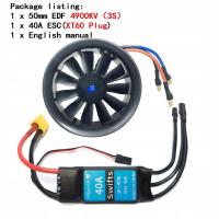 Wentylator kanałowy 50 mm i silnik bezszczotkowy z 40A ESC nad ciepłem 4900KV